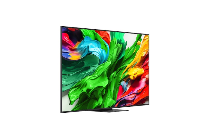 Left-facing side view of LG QNED evo QNED85 TV