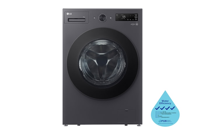 Front view of 15kg Slim Front Load Washer with AI Direct Drive™ and TurboWash™, F2515SNTGE