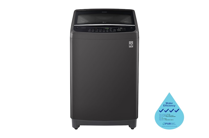 Front view of 11KG, Top Load Washing Machine, Smart Inverter Control in Middle Black T2311VSABT