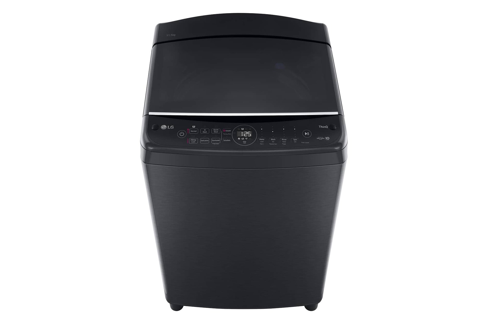 LG AI DD™ Top Load Washing Machine, 11.5KG, Platinum Black, TV2111SV5J