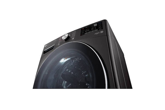 LG 21/12kg, AI Direct Drive Front Load Washer Dryer in Black Steel, F2721HVRB