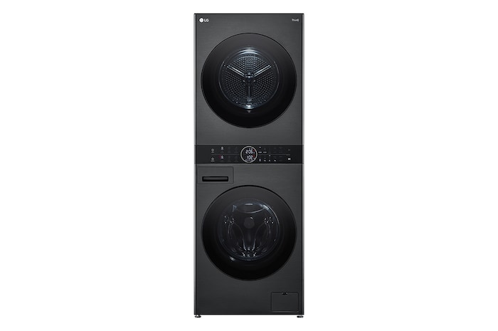 LG 14/10kg AI DD™ Front Load WashTower™ in Black Steel, WT1410NHB