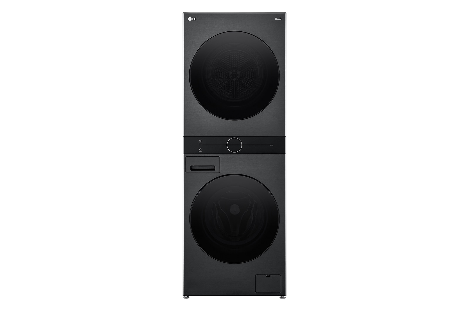 LG 14/10kg AI DD™ Front Load WashTower™ in Black Steel, WT1410NHB