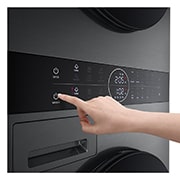 LG 14/10kg AI DD™ Front Load WashTower™ in Black Steel, WT1410NHB