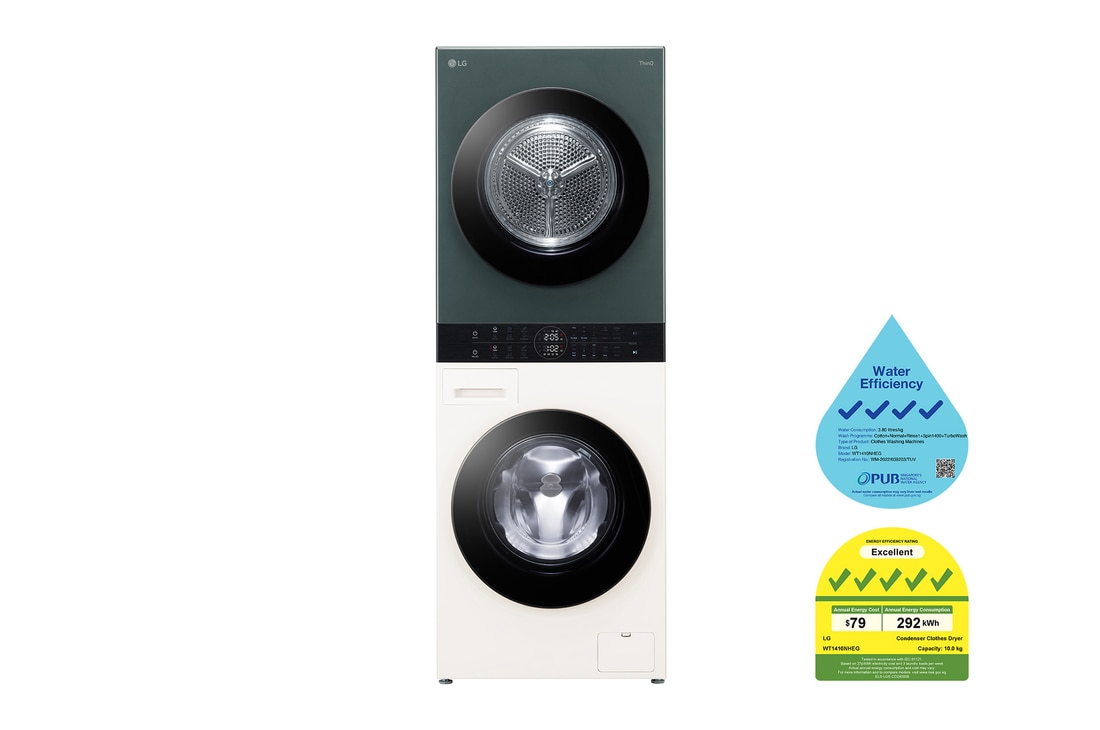 LG 14/10kg AI DD™ Front Load WashTower™, WT1410NHEG
