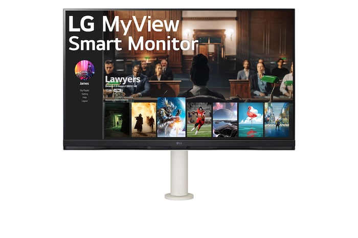 LG UHD 4K 32" SMART Monitor with Ergo Stand, 32SQ780S-W