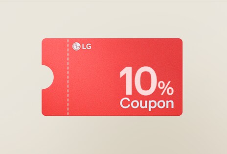 ไอคอนคูปอง LG สีแดงพร้อมข้อความ “10%”