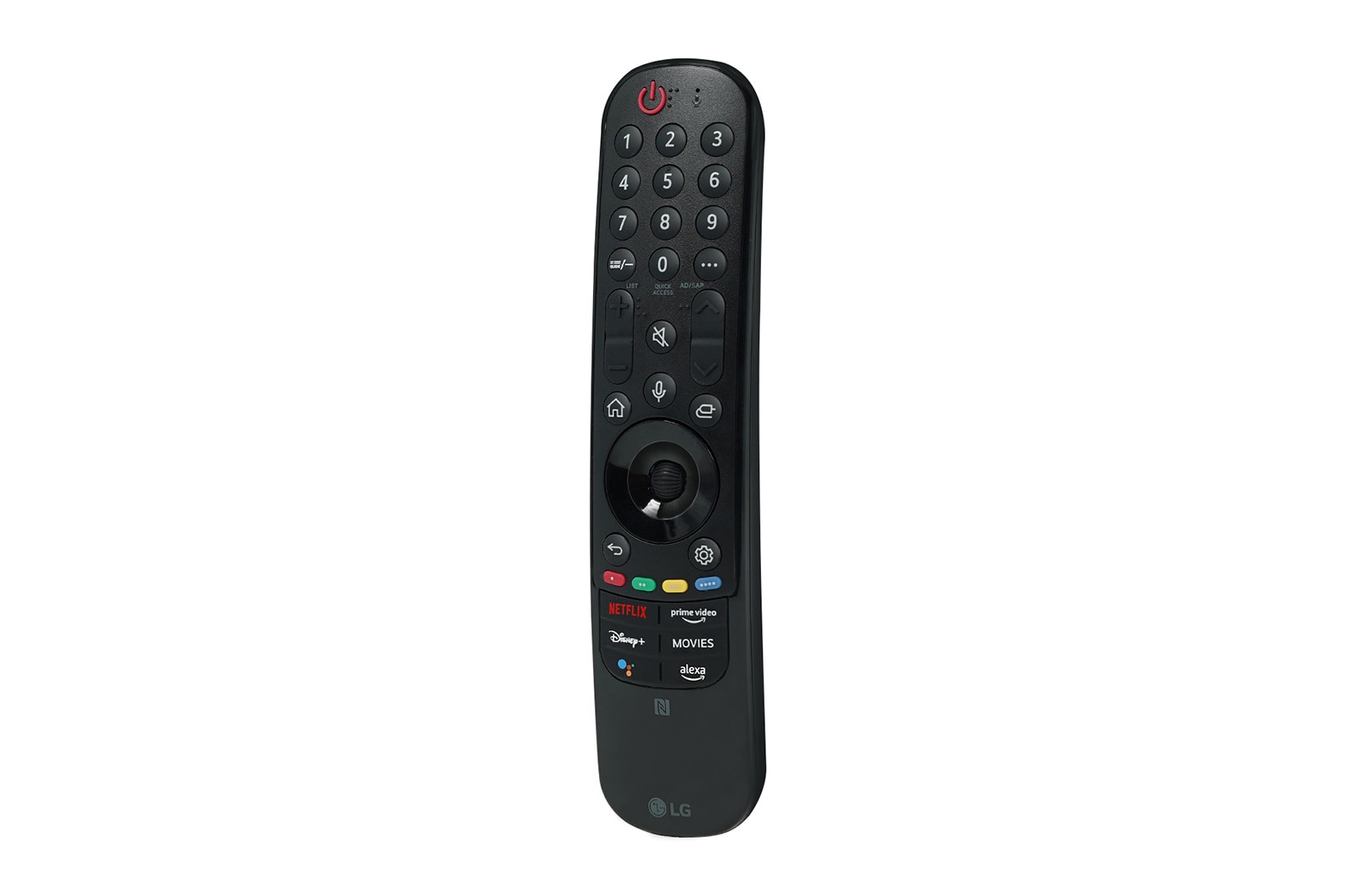 มุมมองด้านหน้าของ รีโมทคอนโทรลเมจิกรุ่น TV ปี 2022 (มี NFC) AKB76040004
