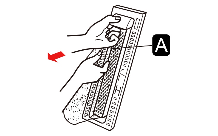This is step 2 to clean the rotation filter C Lift up the area ⓐ of the over flow filter and take out the rotation filter-C by pulling in direction as shown