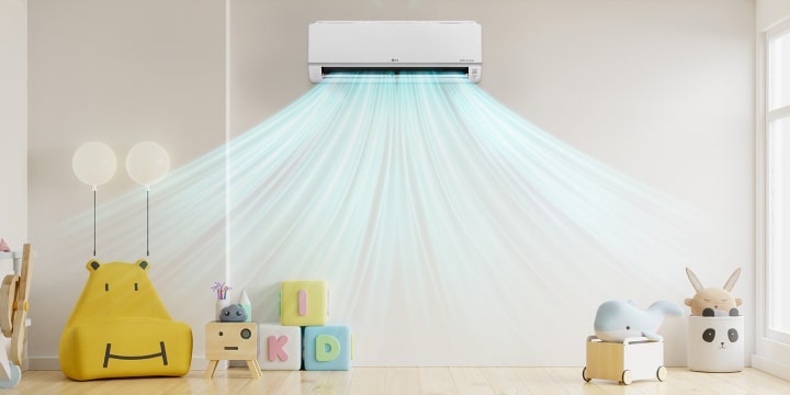 ภายในวงกลมจะมีเครื่องปรับอากาศ (AC) แบบ Wall Mounted รูปทรงสี่เหลี่ยมผืนผ้า ซึ่งมีช่องระบายอากาศ 1 ช่องอยู่ที่ด้านล่าง