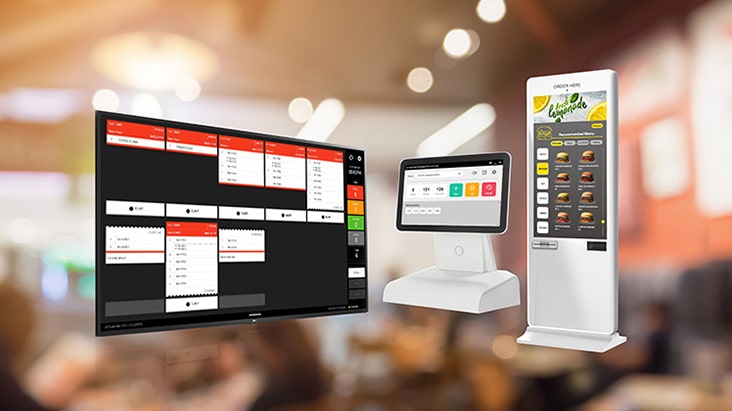 อุปกรณ์ POS ตู้ขายของอัตโนมัติ และอุปกรณ์อื่นๆ ที่ใช้ในร้านสามารถเชื่อมต่อกับจอแสดงผลในครัวเพื่อแสดงสถานะการสั่งซื้อแบบเรียลไทม์ได้