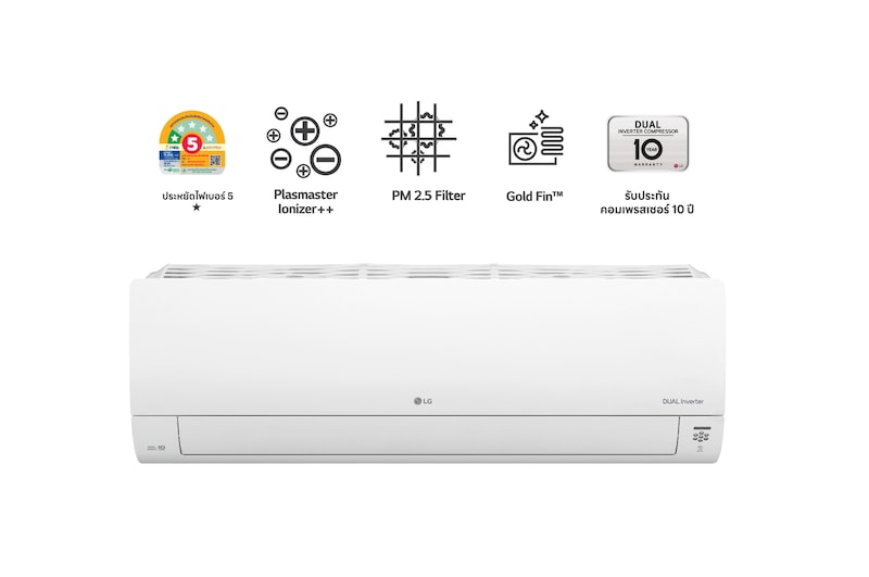 มุมมองด้านหน้าของสินค้า  แอร์อินเวอร์เตอร์  24,000 BTU รุ่น INR24E LG DUALCOOL Plasmaster(INR24E)