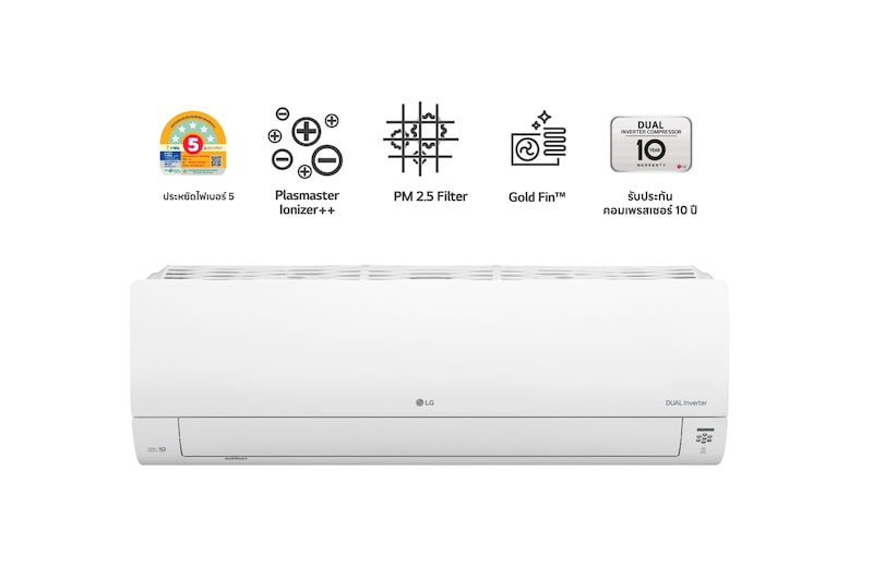 มุมมองด้านหน้าของสินค้า แอร์อินเวอร์เตอร์ 12,000 BTU รุ่น INR13E LG DUALCOOL Plasmaster(INR13E)