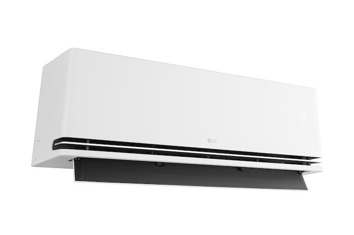 เครื่องปรับอากาศ LG พร้อมคุณสมบัติ Proactive Energy Control สมาร์ทโฟนแสดงกราฟพลังงานพร้อมคำเตือนสีแดง ซึ่งจัดการความเย็นและขีดจำกัด ข้อความ: 'การควบคุมพลังงานเชิงรุก การควบคุมอัจฉริยะช่วยจัดการความเย็นและกำหนดขีดจำกัดพลังงาน'