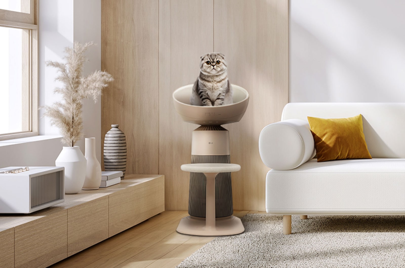 Front view of LG PuriCare™ AeroCatTower Air Purifier