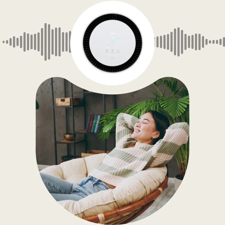 เครื่องฟอกอากาศ LG พร้อมเซ็นเซอร์ความสว่างและโหมดการนอนหลับ ลดเสียงและปรับแสงให้เบาลงเพื่อการนอนหลับที่พักผ่อนอย่างเต็มที่