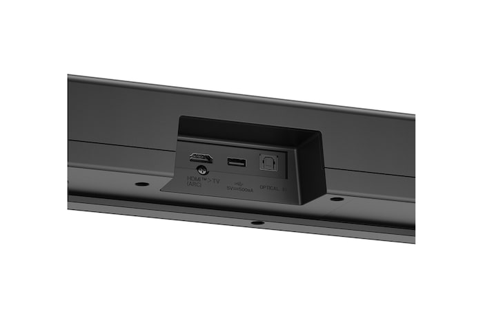 มุมมองมุมของด้านหลังของ LG Soundbar S40T