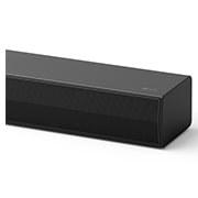 มุมมองด้านหน้าของมุมด้านข้างของ LG Soundbar S60TR