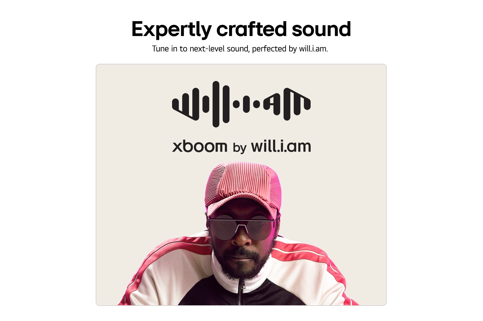 Front view of LG xboom Bounce by will.i.am | Bluetooth Speaker | xboom Signature Sound Sound with Upward Passive Radiators