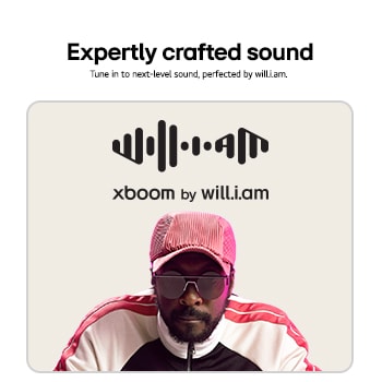 Front view of LG xboom Bounce by will.i.am | Bluetooth Speaker | xboom Signature Sound Sound with Upward Passive Radiators