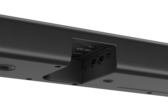 Angled view of LG Soundbar S80TY's back