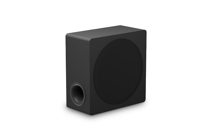 Angled view of the subwoofer