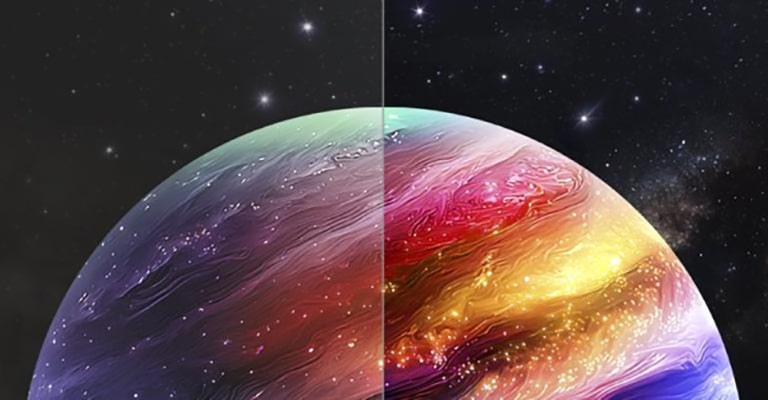 ทีวีดูหนัง OLED evo แสดงสีสันสมจริงและความสว่างที่คมชัด ช่วยให้รายละเอียดของภาพโดดเด่นยิ่งขึ้น