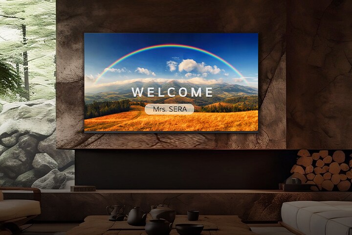 มีการติดตั้งทีวีซึ่งควบคุมโดยโซลูชัน Pro:Centric Stay ไว้ที่ผนังที่พัก