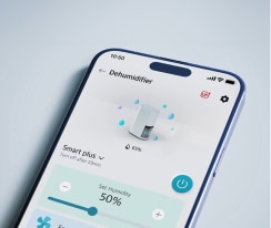 รับการแจ้งเตือนแบบพุชผ่านแอป LG ThinQ เมื่อถังน้ำเต็มหรือความชื้นสูง
