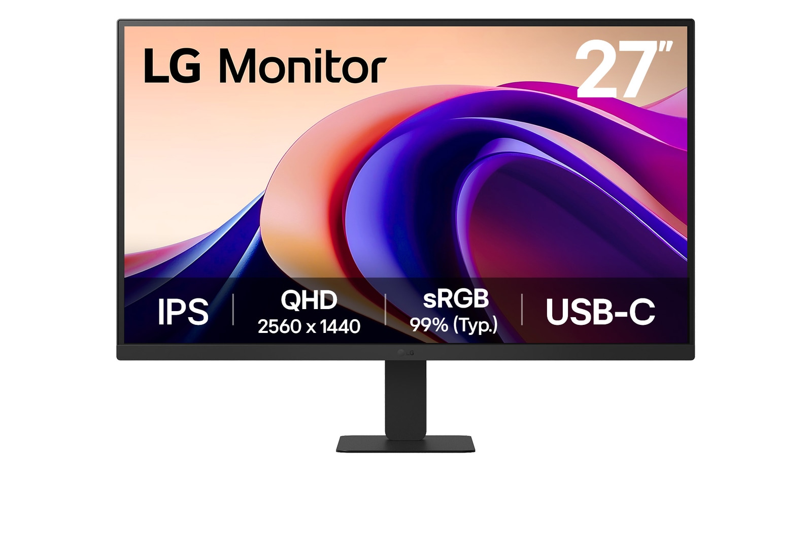 มุมมองด้านหน้า Monitor รุ่น 27U631A-B