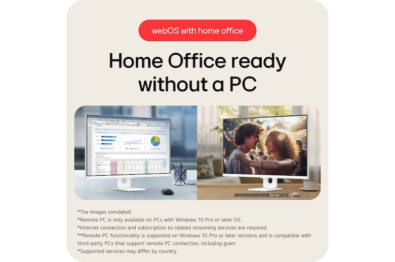 LG Smart Monitor จอ 4K UHD IPS 31.5” พร้อม webOS, 32U731SA-W