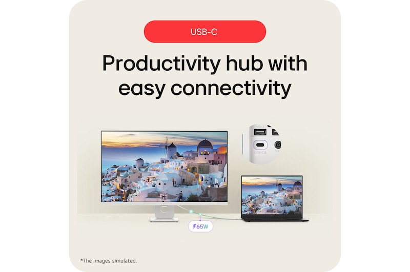 LG Smart Monitor จอ 4K UHD IPS 31.5” พร้อม webOS, 32U731SA-W
