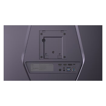 rear close-up view of ports and vesa mount of 34G630A