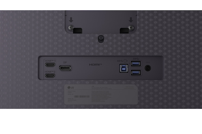 rear close-up view of stand mount of 32GX850A