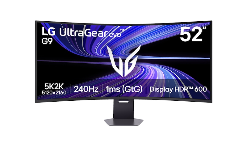 มุมมองด้านหน้าของ LG UltraGear evo G9| จอเกมมิ่ง 52” | The World’s Largest 5K2K 240Hz Gaming Monitor 52G930B-B