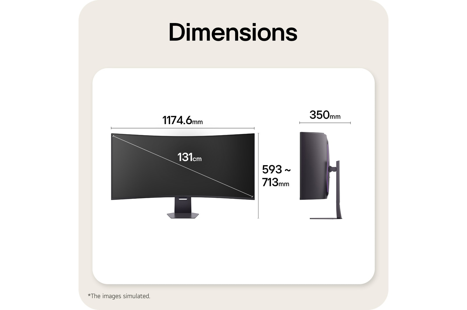 Rear close-up view of the stand mount on a 52-inch UltraGear evo G9, 5K2K 240Hz Gaming Monitor (52G930B)