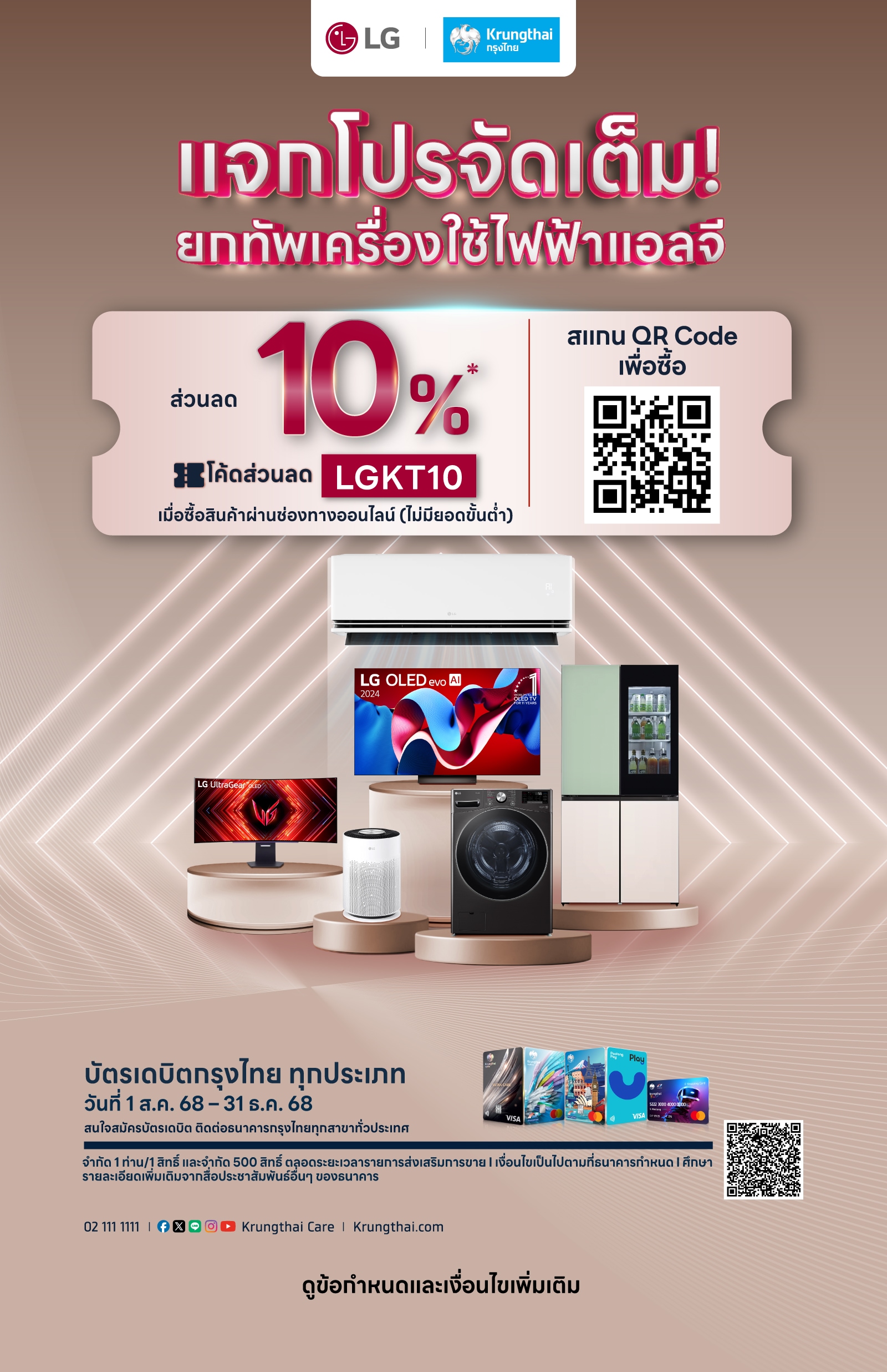 รายละเอียดโปรโมชันบัตรเครดิตกรุงไทย กับสินค้า LG