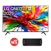 มุมมองด้านหน้าของทีวี LG QNED evo QNED92 ฟรี BOUNCE <75qned92asa.bounce>