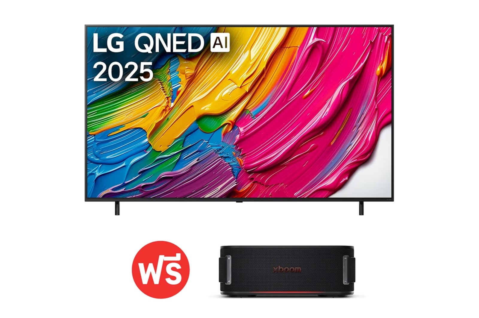 มุมมองด้านหน้าของทีวี LG QNED80 <86QNED80ASA.BOUNCE>