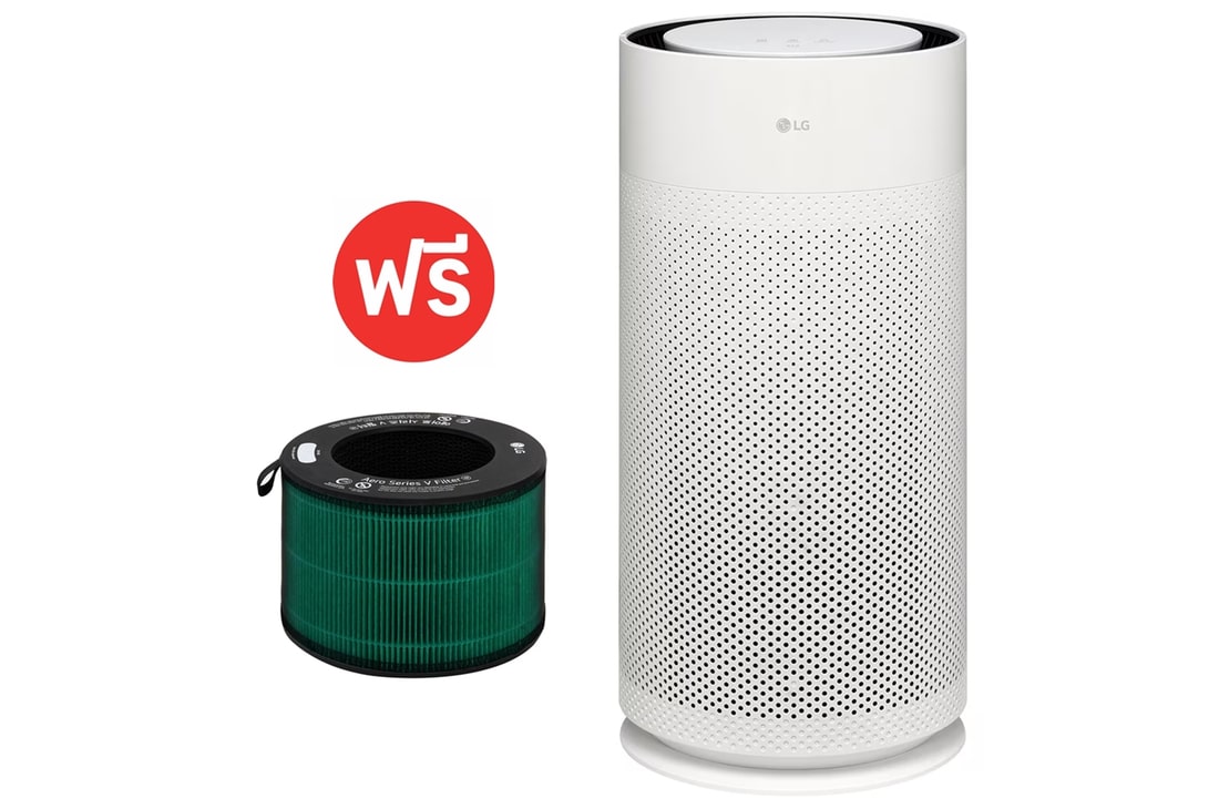 มุมมองด้านหน้าของเครื่องฟอกอากาศ LG PuriCare™ AeroHit AS35GGW10.PFS