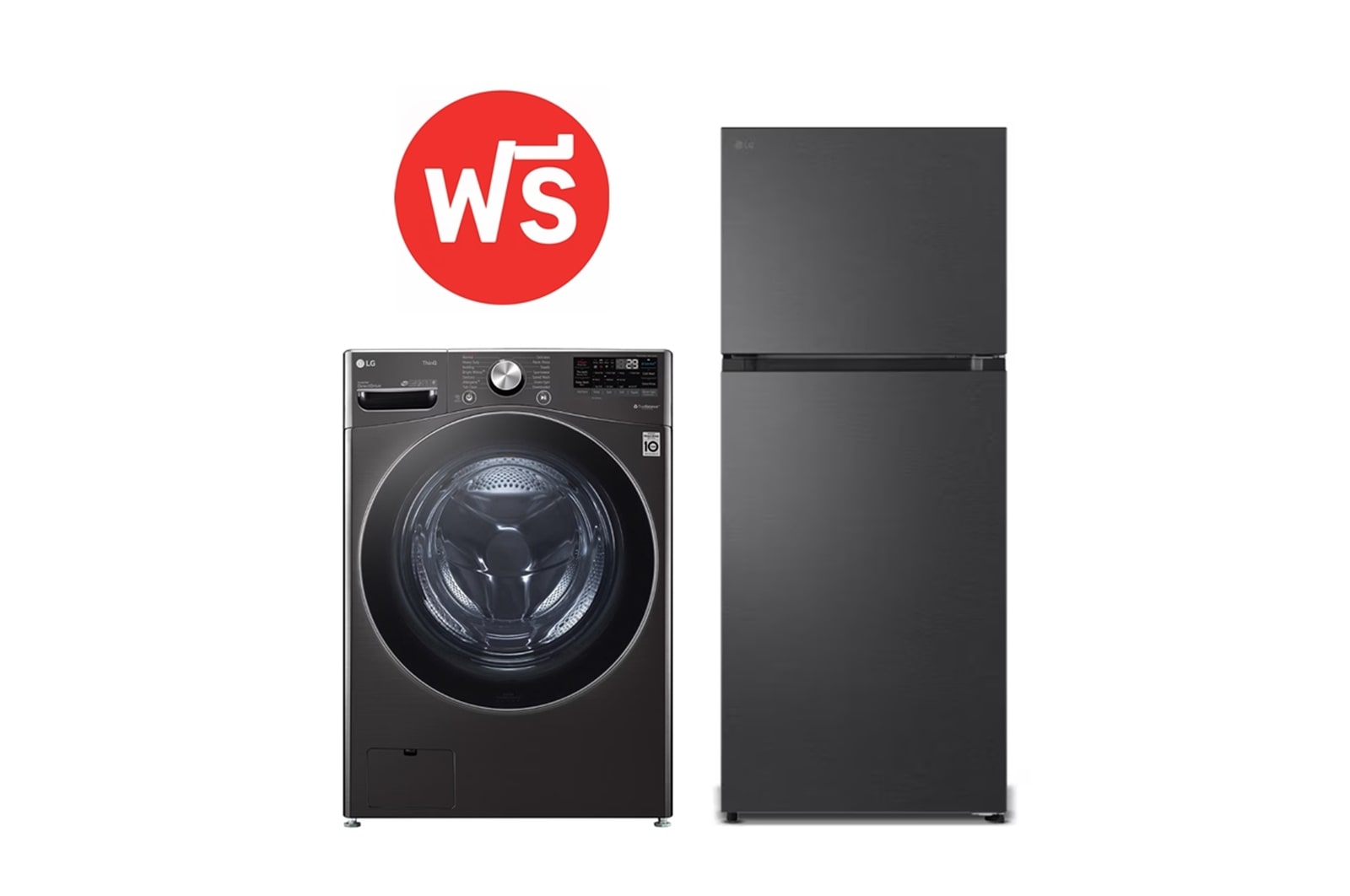 มุมมองด้านหน้าของ เครื่องซักผ้าฝาหน้า 24 กก. F2725SVRB ฟรี ตู้เย็น (F2725SVRB.B422)