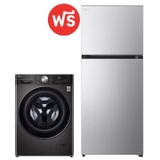 มุมมองด้านหน้าของ เครื่องซักผ้า 13 กก./ อบ 8 กก. รุ่น FV1413H2BA ฟรี ตู้เย็น 2 ประตู GC-B422MQBM FV1413H2BA.B422BM
