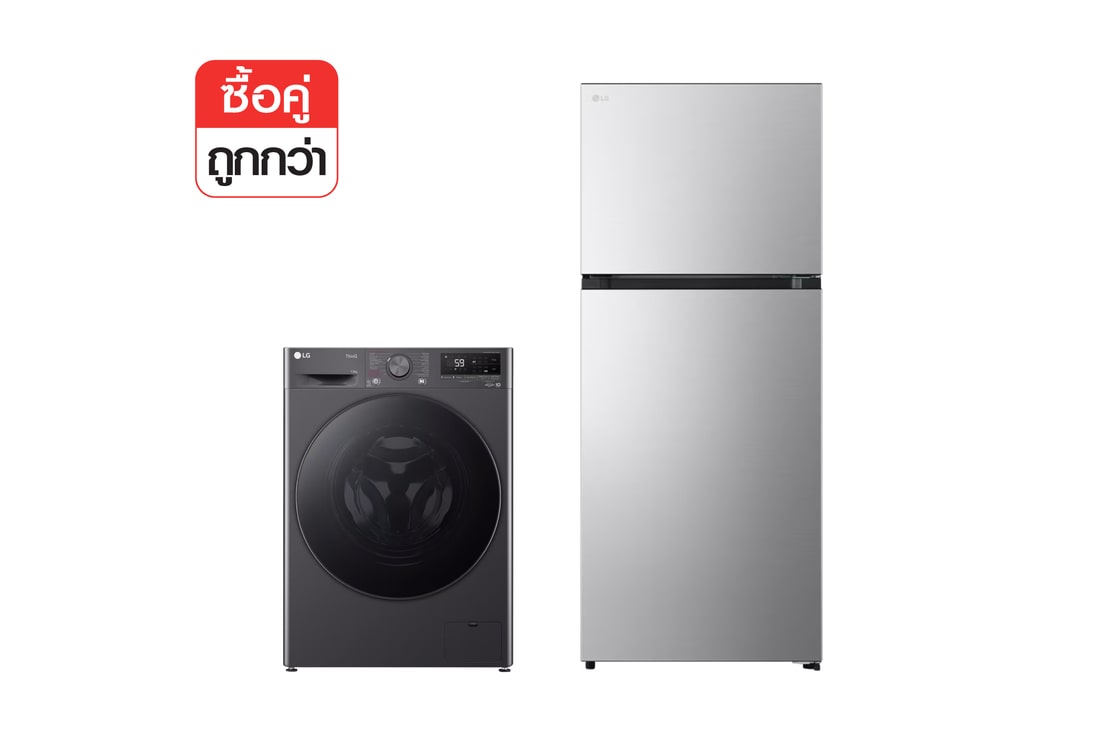 LG เครื่องซักผ้า 13 กก. รุ่น FV1413S4M และตู้เย็น รุ่น GC-B422MQBM, FV1413S4M.B422MQ