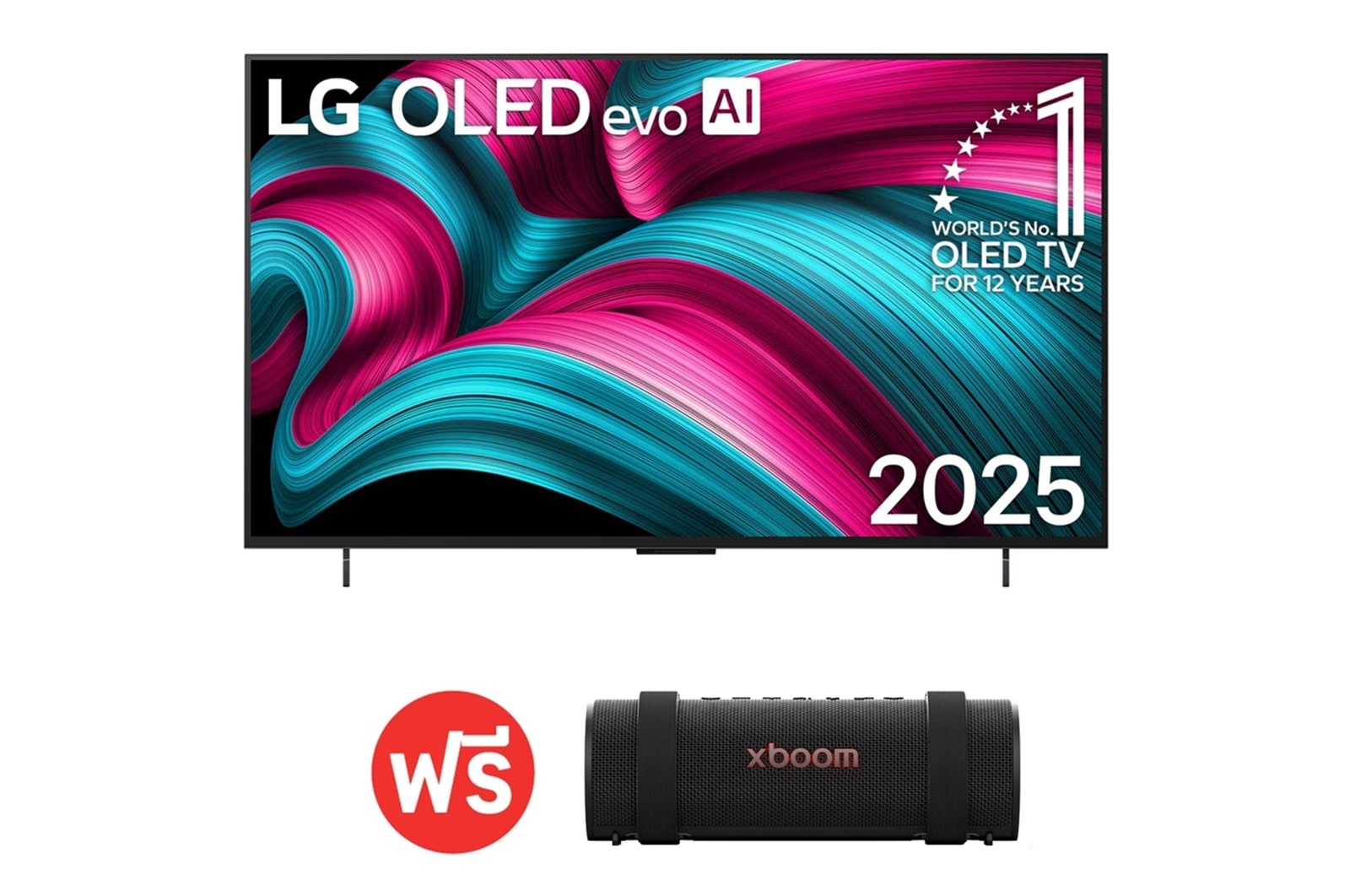 มุมมองด้านหน้า LG OLED evo AI C5 4K Smart TV ฟรี GRAB <OLED42C5PSA.GRAB>