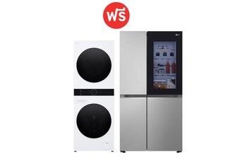 Wash Tower รุ่น WT1410NHWW ฟรี ตู้เย็น Side by Side GC-V257SFZW WT1410NHWWQ