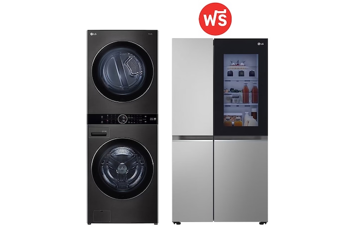 WashTower รุ่น WT2116SHBB และ ตู้เย็น Instaview รุ่น GC-V257SFZW