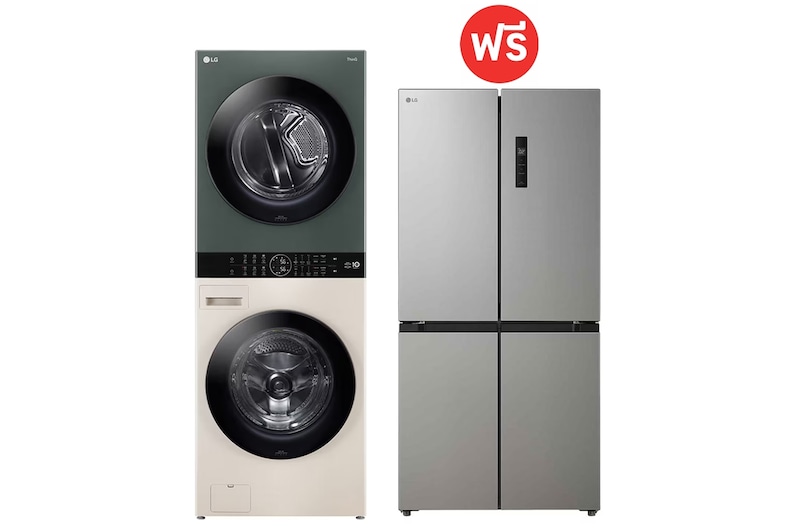 มุมมองด้านหน้าของ WashTower รุ่น WT2116SHEG ฟรี ตู้เย็น Multi-Door GC-B47FMGBB WT2116SHEG.B47FM
