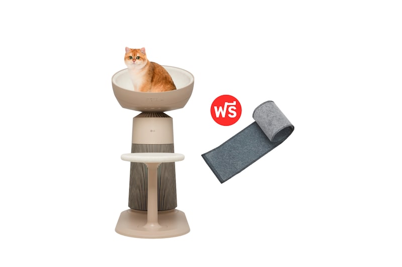 มุมมองด้านหน้าของ เครื่องฟอกอากาศ LG PuriCare AeroCat Tower รุ่น AS25GCBY0 ฟรี Pre-Filter Pet AS25GCBY0.PFPCA