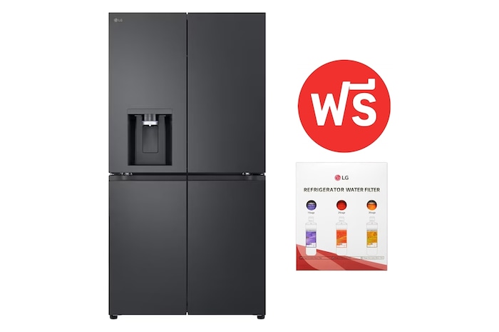 InstaView™ Multi-Door Refrigerator Essence Black Steel GC-G24FFQKB ฟรี ฟิลเตอร์กรองน้ำ REF3FILTER2