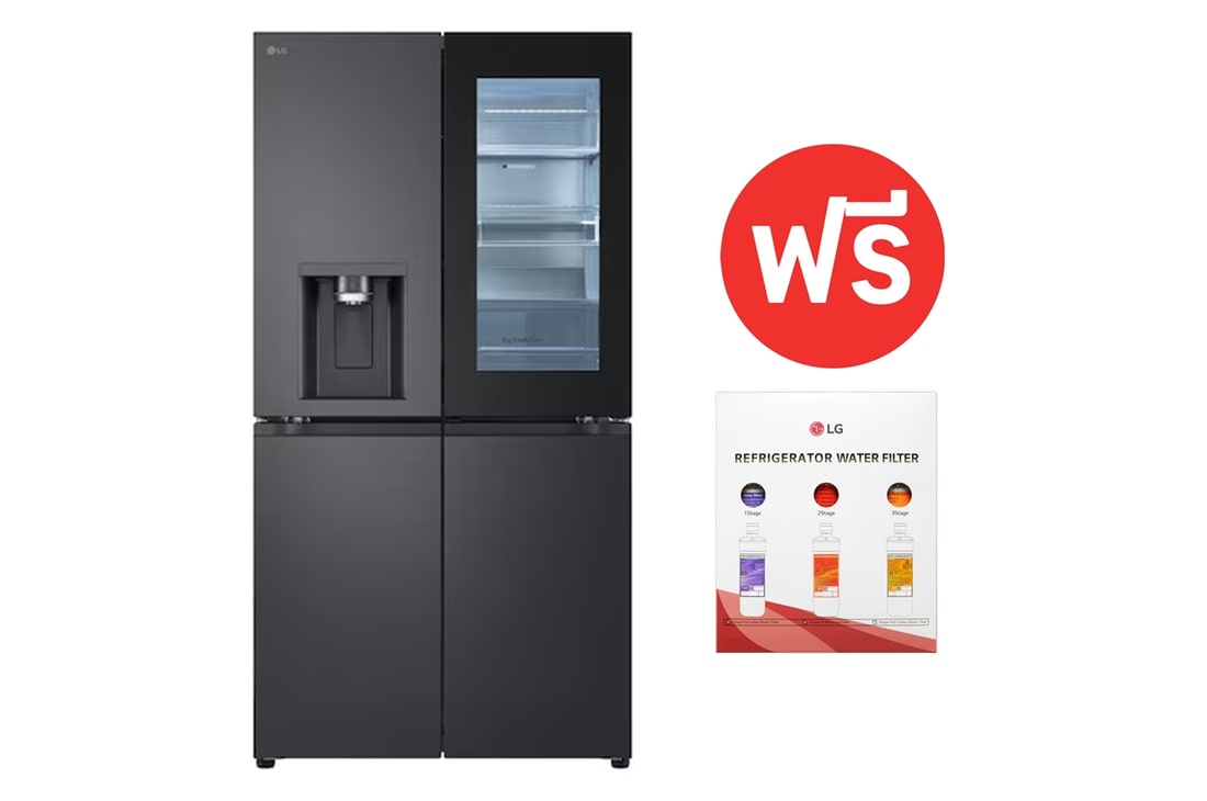 InstaView™ Multi-Door Refrigerator Essence Black Steel GC-G24FFQKB ฟรี ฟิลเตอร์กรองน้ำ REF3FILTER2